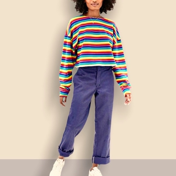 Urban Outfitters Rainbow Striped Long Sleeve - Picture 2 of 12